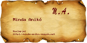 Minda Anikó névjegykártya